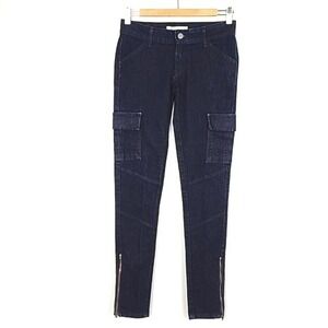 Levi's Women's Blue Denim Skinny Cargo Jeans Zip Ankles 2 M